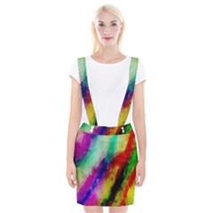 Colorful Abstract Paint Splats Background Braces Suspender Skirt by Nexatart