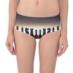 Chess Pieces Mid-waist Bikini Bottoms by Valentinaart