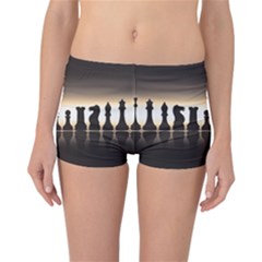 Chess Pieces Reversible Boyleg Bikini Bottoms by Valentinaart