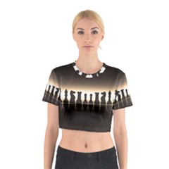 Chess Pieces Cotton Crop Top by Valentinaart