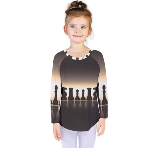 Chess Pieces Kids  Long Sleeve Tee by Valentinaart