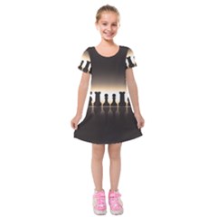 Chess Pieces Kids  Short Sleeve Velvet Dress by Valentinaart