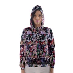 Graffiti Wall Pattern Background Hooded Wind Breaker (women) by Nexatart