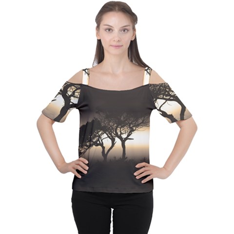 Sunset Women s Cutout Shoulder Tee by Valentinaart