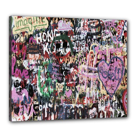 Graffiti Wall Pattern Background Canvas 24  X 20  by Nexatart