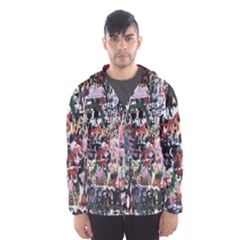 Graffiti Wall Pattern Background Hooded Wind Breaker (men)