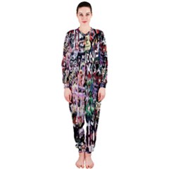 Graffiti Wall Pattern Background Onepiece Jumpsuit (ladies)  by Nexatart