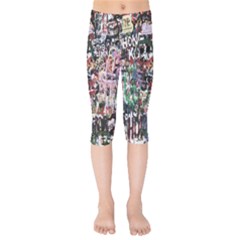 Graffiti Wall Pattern Background Kids  Capri Leggings 