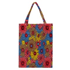 Background With Multi Color Floral Pattern Classic Tote Bag by Nexatart