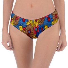 Background With Multi Color Floral Pattern Reversible Classic Bikini Bottoms