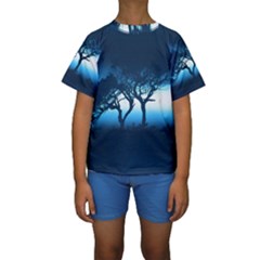 Sunset Kids  Short Sleeve Swimwear by Valentinaart