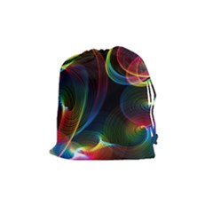 Abstract Rainbow Twirls Drawstring Pouches (medium) 