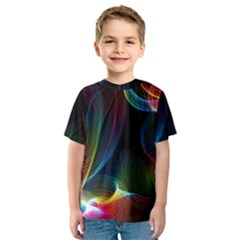 Abstract Rainbow Twirls Kids  Sport Mesh Tee