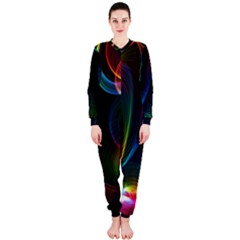 Abstract Rainbow Twirls Onepiece Jumpsuit (ladies)  by Nexatart