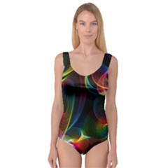 Abstract Rainbow Twirls Princess Tank Leotard  by Nexatart