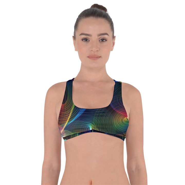 Abstract Rainbow Twirls Got No Strings Sports Bra