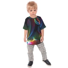 Abstract Rainbow Twirls Kids Raglan Tee