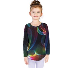 Abstract Rainbow Twirls Kids  Long Sleeve Tee