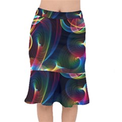 Abstract Rainbow Twirls Mermaid Skirt by Nexatart