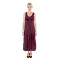 Blue Hot Pink Pattern With Woody Circles Sleeveless Maxi Dress View1