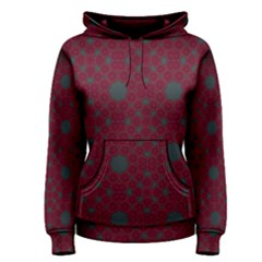 Blue Hot Pink Pattern With Woody Circles Women s Pullover Hoodie