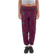 Blue Hot Pink Pattern With Woody Circles Women s Jogger Sweatpants