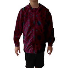 Blue Hot Pink Pattern With Woody Circles Hooded Wind Breaker (kids)