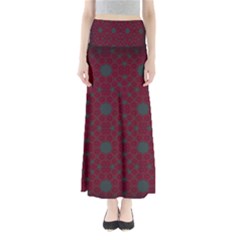 Blue Hot Pink Pattern With Woody Circles Maxi Skirts