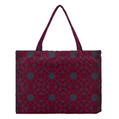 Blue Hot Pink Pattern With Woody Circles Medium Tote Bag