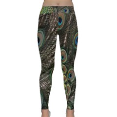 Close Up Of Peacock Feathers Classic Yoga Leggings