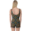 Seamless Abstract Peacock Feathers Abstract Pattern One Piece Boyleg Swimsuit View2