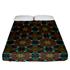 Seamless Abstract Peacock Feathers Abstract Pattern Fitted Sheet (california King Size) by Nexatart