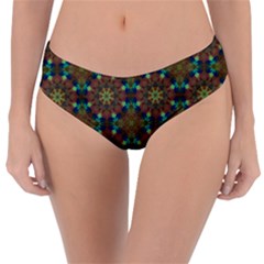 Seamless Abstract Peacock Feathers Abstract Pattern Reversible Classic Bikini Bottoms