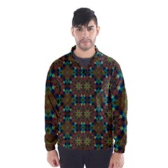 Seamless Abstract Peacock Feathers Abstract Pattern Wind Breaker (men)