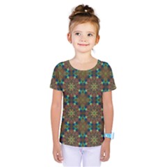 Seamless Abstract Peacock Feathers Abstract Pattern Kids  One Piece Tee