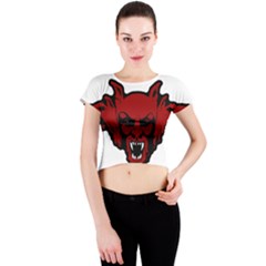 Dracula Crew Neck Crop Top by Valentinaart