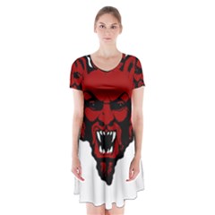 Dracula Short Sleeve V-neck Flare Dress by Valentinaart