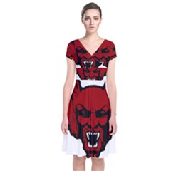 Dracula Short Sleeve Front Wrap Dress by Valentinaart