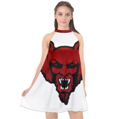 Dracula Halter Neckline Chiffon Dress  by Valentinaart