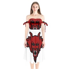 Dracula Shoulder Tie Bardot Midi Dress