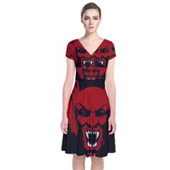 Dracula Short Sleeve Front Wrap Dress by Valentinaart