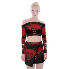 Dracula Off Shoulder Top With Skirt Set by Valentinaart