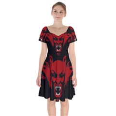 Dracula Short Sleeve Bardot Dress by Valentinaart