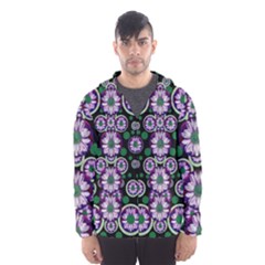 Fantasy Flower Forest  In Peacock Jungle Wood Hooded Wind Breaker (men) by pepitasart