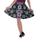 Fantasy Flower Forest  In Peacock Jungle Wood A-line Skater Skirt View2