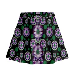 Fantasy Flower Forest  In Peacock Jungle Wood Mini Flare Skirt by pepitasart