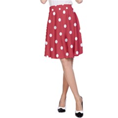 Red Polka Dots A-line Skirt by LokisStuffnMore