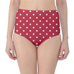 Red Polka Dots High-waist Bikini Bottoms by LokisStuffnMore