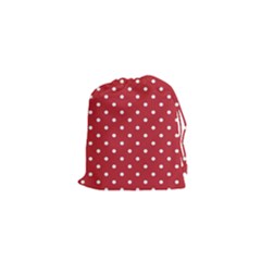 Red Polka Dots Drawstring Pouches (xs)  by LokisStuffnMore