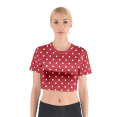 Red Polka Dots Cotton Crop Top by LokisStuffnMore